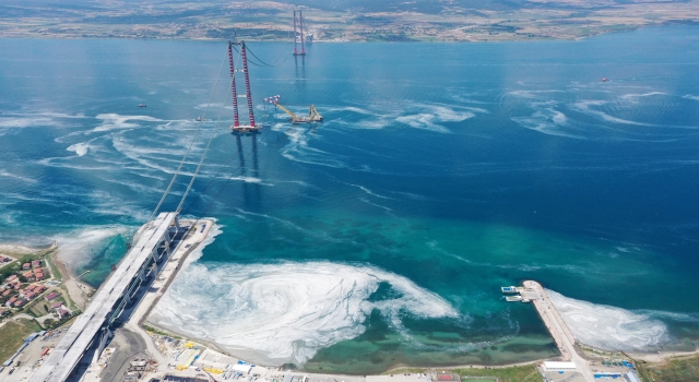 Çanakkale Boğazı’ndaki müsilaj yoğunluğu havadan görüntülendi