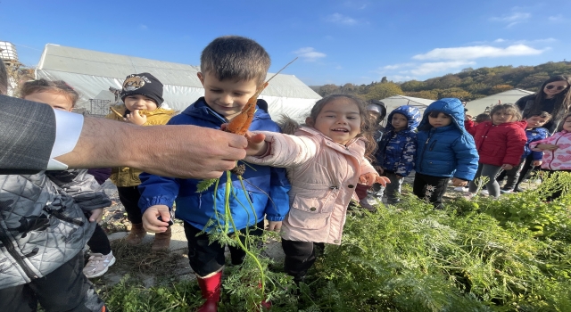 Okul bahçesinde bitki yetiştiren öğrencilere doğa sevgisi aşılanıyor