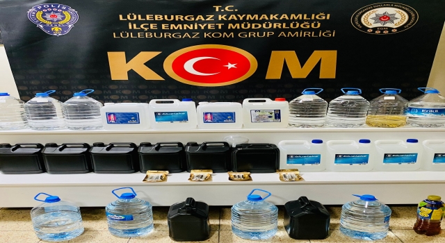 Kırklareli’nde 80 litre etil alkol ve 51 litre sahte içki ele geçirildi