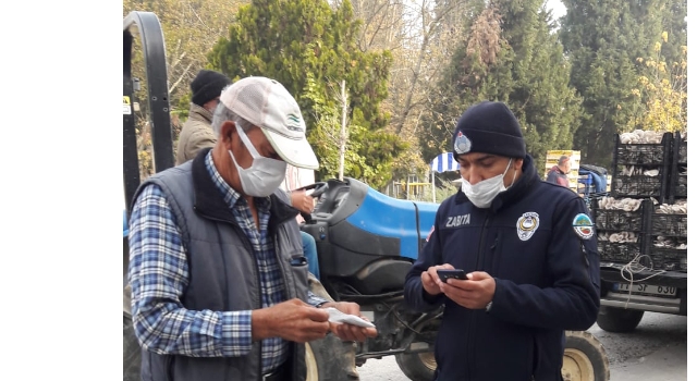 Osmaneli’ndeki pazar alanında Kovid19 denetimi