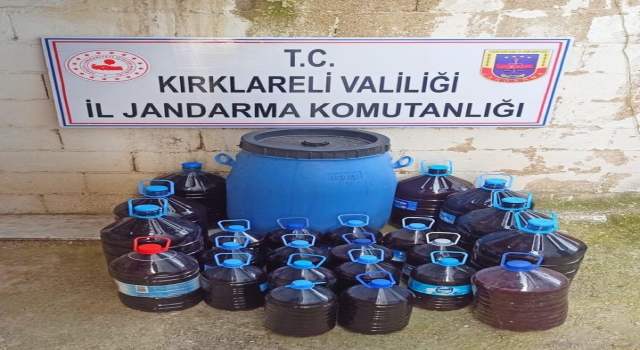 Kırklareli’nde bir evde 550 litre kaçak içki ele geçirildi