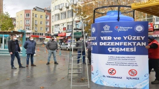 Tekirdağ’da ”dezenfektan çeşmeleri” salgınla mücadelede kullanılıyor