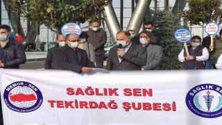 Tekirdağ’da SağlıkSen üyeleri özlük haklarında iyileştirme istedi