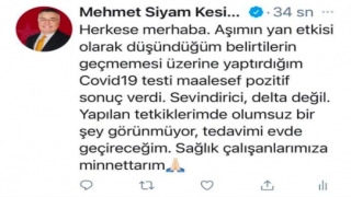 Kırklareli Belediye Başkanı Kesimoğlu’nun koronavirüs testi pozitif çıktı