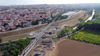 HalkalıKapıkule Demir Yolu Projesi’nin Edirne’deki viyadük çalışmaları sürüyor