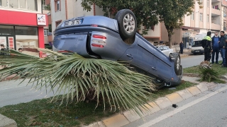 Kocaeli’de refüje çarpan otomobildeki kadın yaralandı