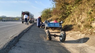 Karasu’da tarım aracı su kanalına devrildi: 1 yaralı