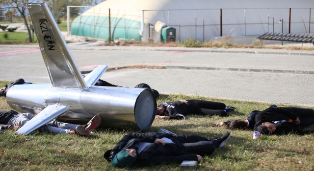 Çanakkale’de ”Geniş Katılımlı Uçak Kaza Tatbikatı” yapıldı