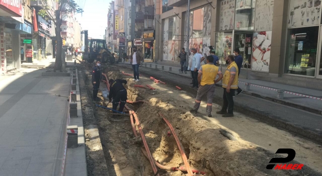 Çorlu'da altyapı çalışmaları sırasında zarar gören doğalgaz borusu onarıldı