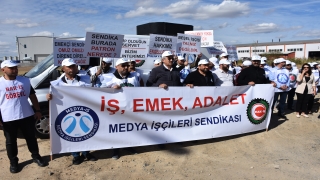 Sendikaya üye oldukları için işten çıkarılan işçiler eylem yaptı